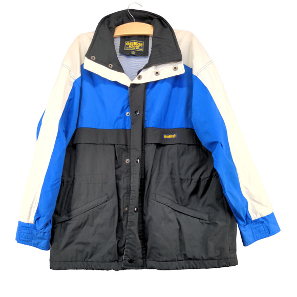 OshKosh B'gosh Men's Full Zip Snap Windbreaker Jacket Multi Medium Vintage - Picture 1 of 14